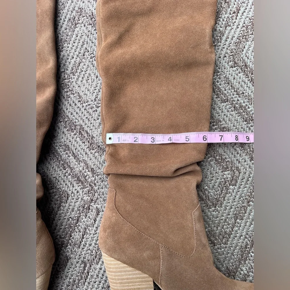Steve Madden Western Inspired Chestnut Brown Suede Over-the-Knee Cowboy Boots